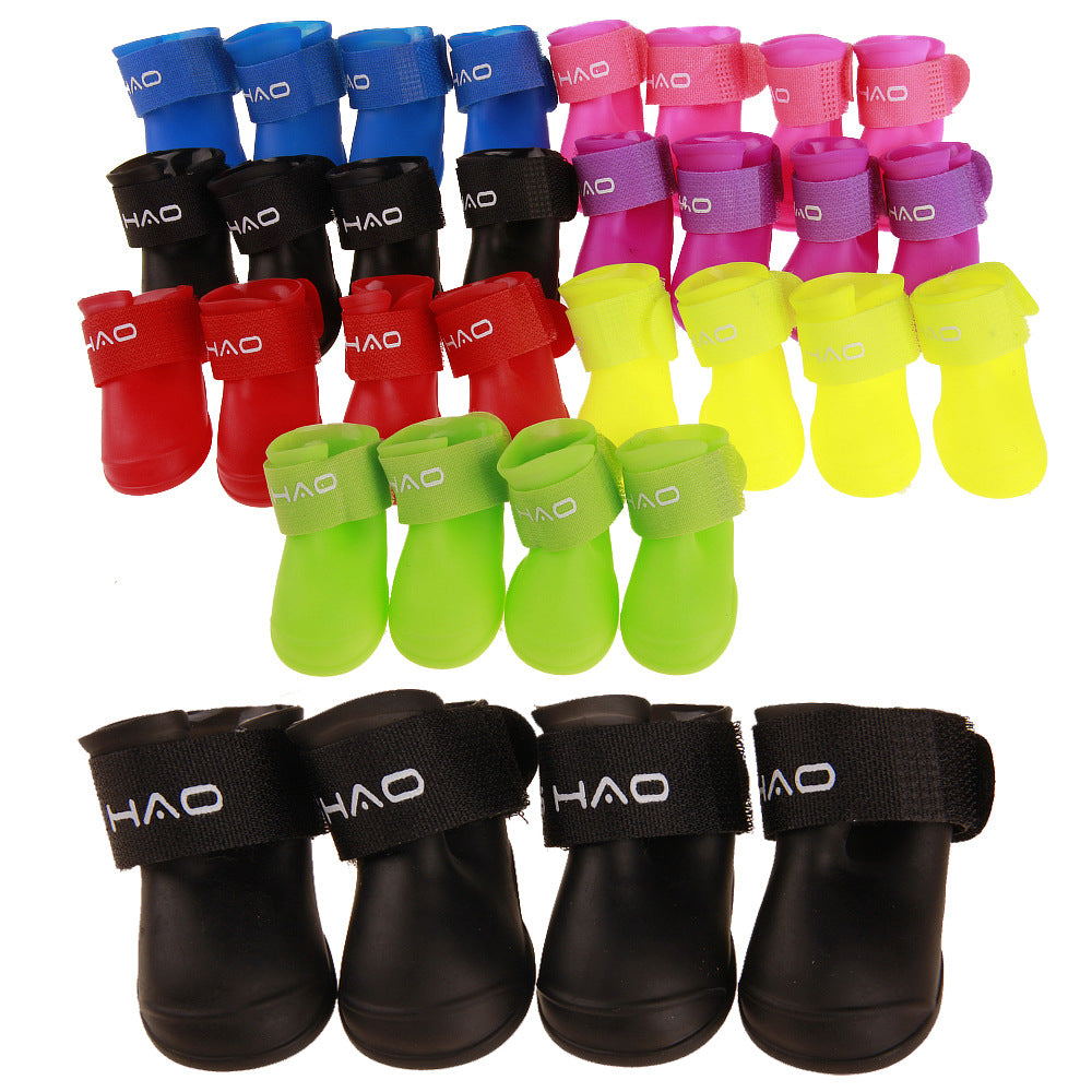 HKM-7904701 Adorable Candy Pet Rain Boots - Waterproof, Non-Slip, Warm, and Wear-Resistant for Dogs