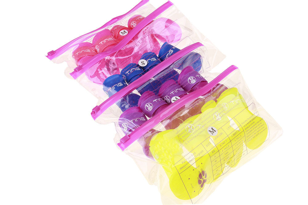 HKM-7904701 Adorable Candy Pet Rain Boots - Waterproof, Non-Slip, Warm, and Wear-Resistant for Dogs
