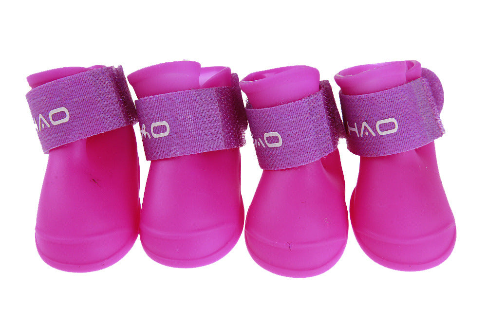 HKM-7904701 Adorable Candy Pet Rain Boots - Waterproof, Non-Slip, Warm, and Wear-Resistant for Dogs