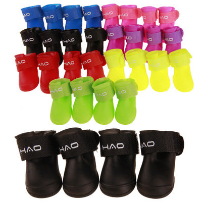 HKM-7904701 Adorable Candy Pet Rain Boots - Waterproof, Non-Slip, Warm, and Wear-Resistant for Dogs