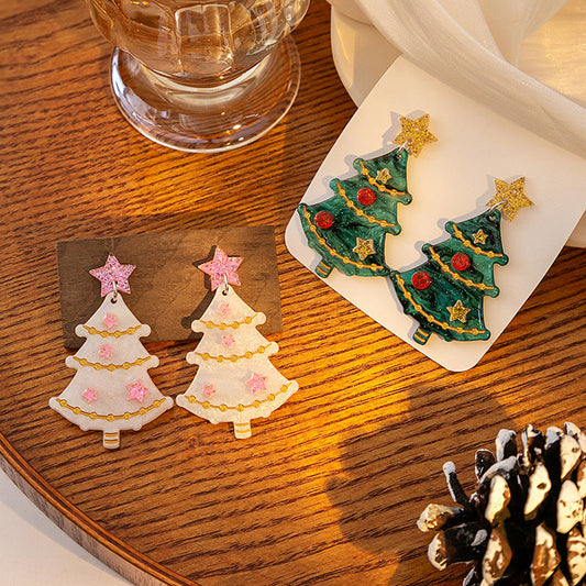 HKM-790483 Holiday Acrylic Earrings Set with Alpaca, Dinosaur, Cactus, and Gingerbread Designs