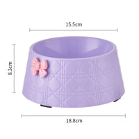 HKM-7905341 Diamond Pattern Pet Feeding Bowl with Bowknot Design for Dogs and Cats