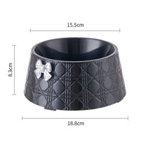 HKM-7905341 Diamond Pattern Pet Feeding Bowl with Bowknot Design for Dogs and Cats
