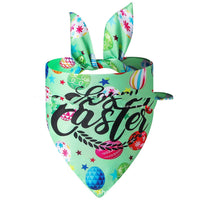 HKM-7905469 Easter Bunny Triangular Bandage Towel for Dogs - Polyester, Size L 70*48*48 cm, Neck Circumference 15-52 cm