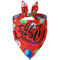 HKM-7905469 Easter Bunny Triangular Bandage Towel for Dogs - Polyester, Size L 70*48*48 cm, Neck Circumference 15-52 cm