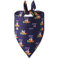 HKM-7905469 Easter Bunny Triangular Bandage Towel for Dogs - Polyester, Size L 70*48*48 cm, Neck Circumference 15-52 cm