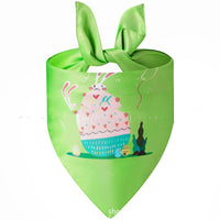 HKM-7905469 Easter Bunny Triangular Bandage Towel for Dogs - Polyester, Size L 70*48*48 cm, Neck Circumference 15-52 cm