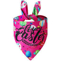 HKM-7905469 Easter Bunny Triangular Bandage Towel for Dogs - Polyester, Size L 70*48*48 cm, Neck Circumference 15-52 cm