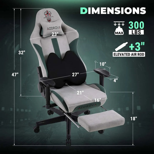 HKM-790547 Luxury Leather Gaming Chair with Footrest for Office and Lounge Use