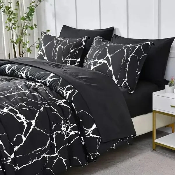HKM-790675 Queen Size 3-Piece Duvet Cover Set with 2 Matching Pillowcases in Versatile Styles