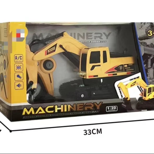 HKM-790675 RC Excavator Toy with Music and Light - Remote Control Construction Vehicle for Kids
