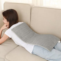 HKM-790675 Washable Electric Heating Pad for Back Pain Relief - 3 Heat Settings, Auto Off, Light Grey