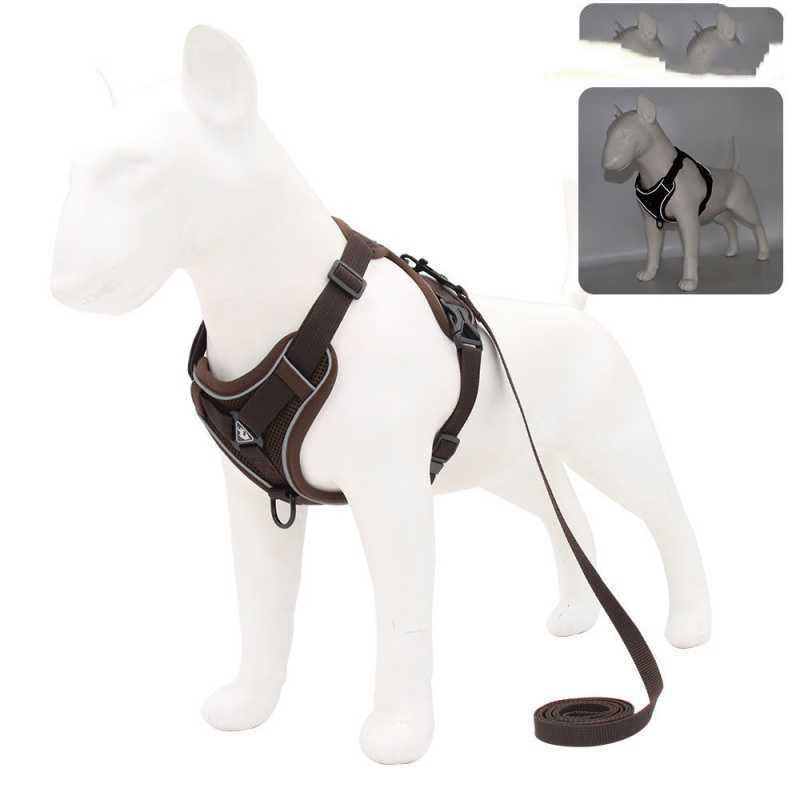 HKM-7907133 Reflective Vest-Style Anti-Strike-Off Harness for Small to Medium Dogs - Comfortable Sandwich Mesh Design