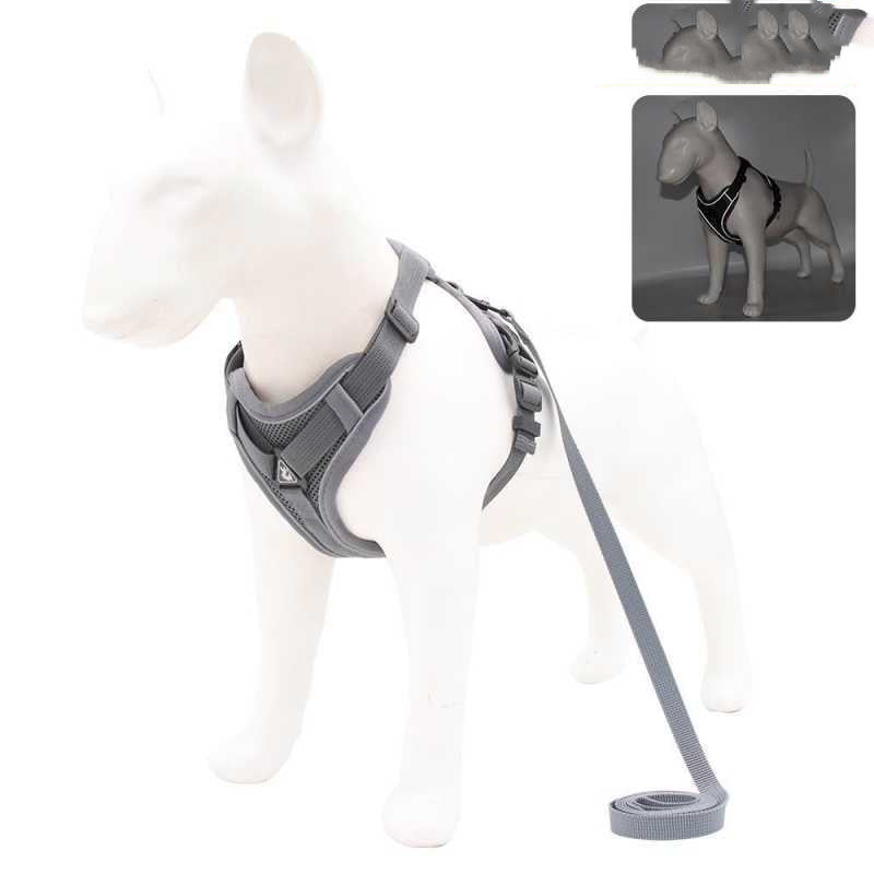HKM-7907133 Reflective Vest-Style Anti-Strike-Off Harness for Small to Medium Dogs - Comfortable Sandwich Mesh Design