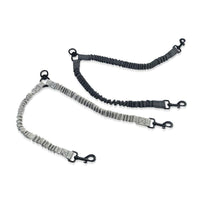 HKM-7907645 Reflective Double-Headed Telescopic Dog Leash - Adjustable Length, Durable Polyester Material, Light and Dark Gray