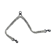 HKM-7907645 Reflective Double-Headed Telescopic Dog Leash - Adjustable Length, Durable Polyester Material, Light and Dark Gray