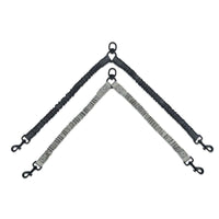 HKM-7907645 Reflective Double-Headed Telescopic Dog Leash - Adjustable Length, Durable Polyester Material, Light and Dark Gray