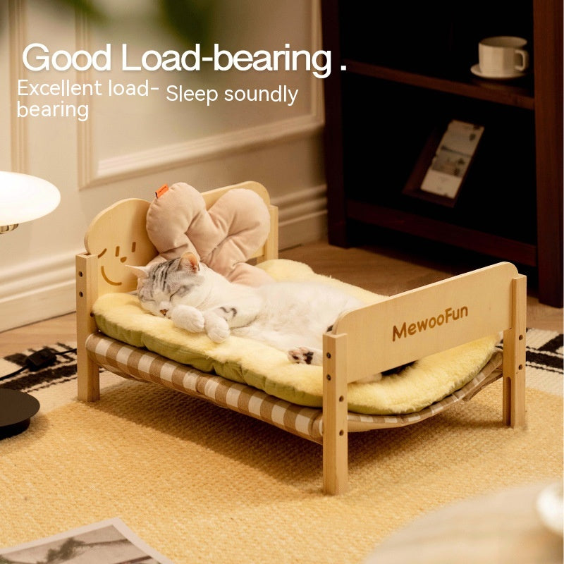 HKM-7907901 Summer Universal Pet Bed for Cats and Small Dogs - Multi-layer Wooden Design