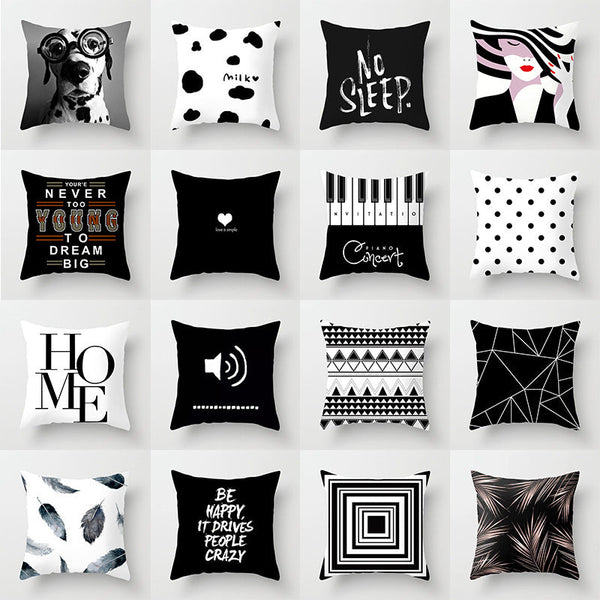 HKM-790803 Super Soft Printed Cushion Cover in Brushed Cloth and Imitation Linen, 45x45cm
