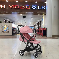 HKM-790867 Compact One-Button Folding Baby Stroller for Convenient Travel with Gravity Mechanism