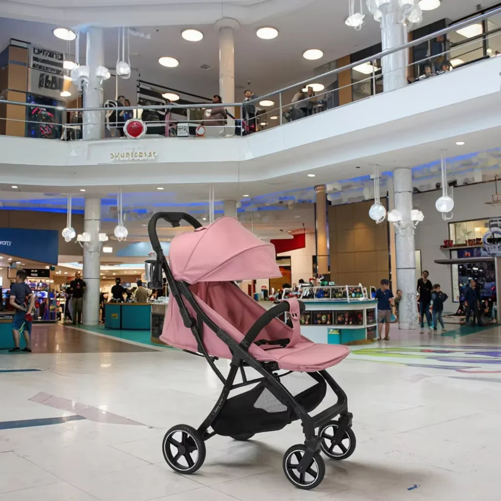 HKM-790867 Compact One-Button Folding Baby Stroller for Convenient Travel with Gravity Mechanism