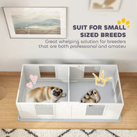 HKM-7909309 Double Room Whelping Box for Small Dogs with Waterproof Pad