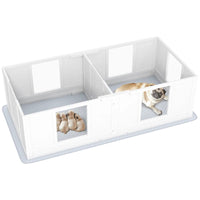 HKM-7909309 Double Room Whelping Box for Small Dogs with Waterproof Pad