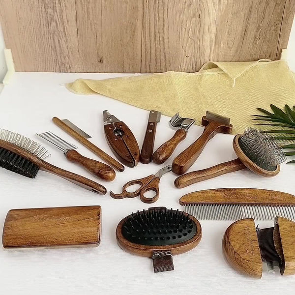 HKM-7909437 Solid Wood Pet Comb ¨C Various Sizes and Styles for Effective Hair Removal