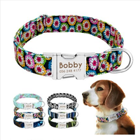 HKM-7909693 Customizable Nylon Dog Collar with Anti-Lost Tag and Traction Rope for Small to Large Dogs