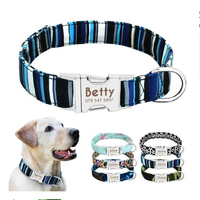 HKM-7909693 Customizable Nylon Dog Collar with Anti-Lost Tag and Traction Rope for Small to Large Dogs