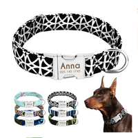 HKM-7909693 Customizable Nylon Dog Collar with Anti-Lost Tag and Traction Rope for Small to Large Dogs