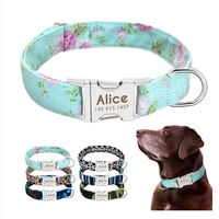 HKM-7909693 Customizable Nylon Dog Collar with Anti-Lost Tag and Traction Rope for Small to Large Dogs