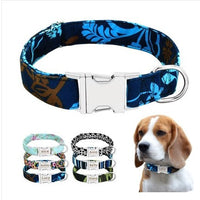 HKM-7909693 Customizable Nylon Dog Collar with Anti-Lost Tag and Traction Rope for Small to Large Dogs