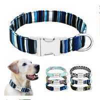 HKM-7909693 Customizable Nylon Dog Collar with Anti-Lost Tag and Traction Rope for Small to Large Dogs
