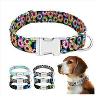 HKM-7909693 Customizable Nylon Dog Collar with Anti-Lost Tag and Traction Rope for Small to Large Dogs