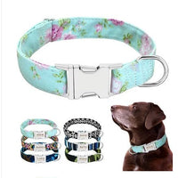 HKM-7909693 Customizable Nylon Dog Collar with Anti-Lost Tag and Traction Rope for Small to Large Dogs