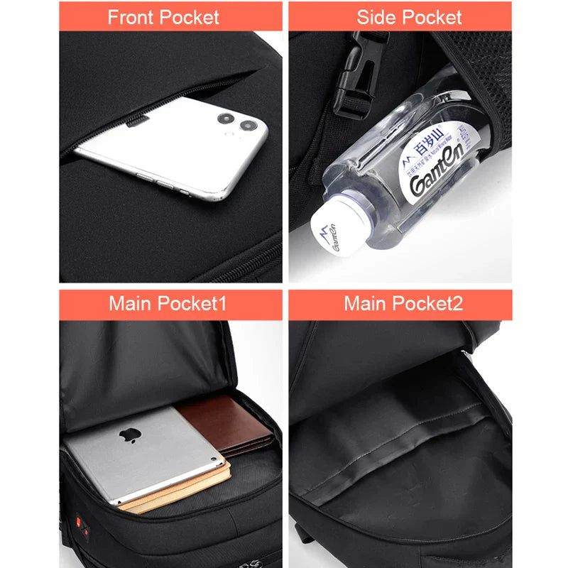 HKM-791059 15.6 Inch Business Casual Waterproof Backpack for Men - Travel and School Use