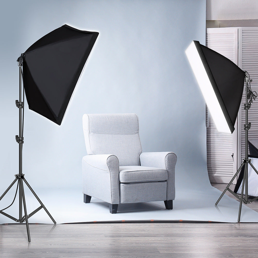 HKM-791059 Studio Light and Tripod Set for Portrait and Costume Photography with Soft Light Cloth and High-Reflective Fabric, 50x70cm