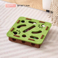HKM-7911101 Felt Puzzle Box for Cats - Self-Relieving Toy in Green, Brown, Camel White, Gray