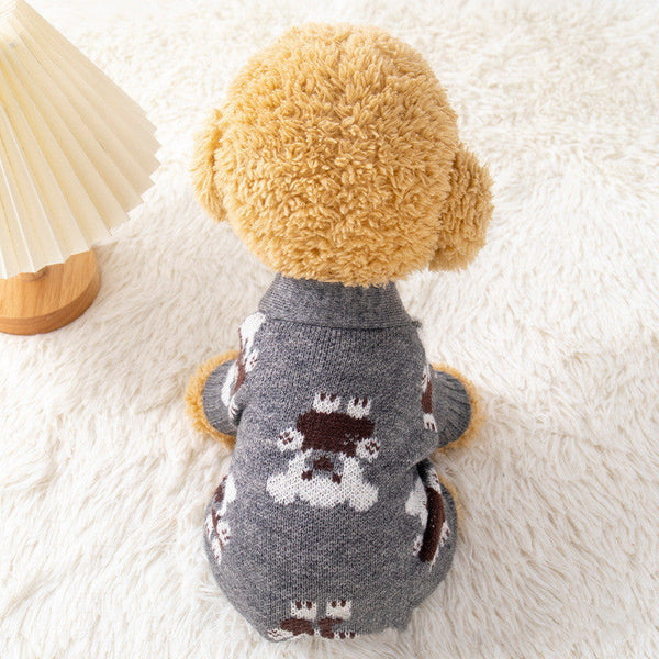 HKM-7911613 Cozy Casual Sweater for Small Dogs in Red and Brown – Various Sizes Available