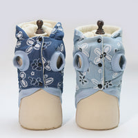 HKM-7911997 Stylish Cotton Pet Denim Jacket in Dark Blue and Light Blue, Sizes S to 2XL