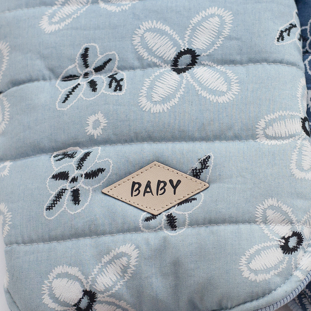 HKM-7911997 Stylish Cotton Pet Denim Jacket in Dark Blue and Light Blue, Sizes S to 2XL