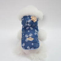 HKM-7911997 Stylish Cotton Pet Denim Jacket in Dark Blue and Light Blue, Sizes S to 2XL