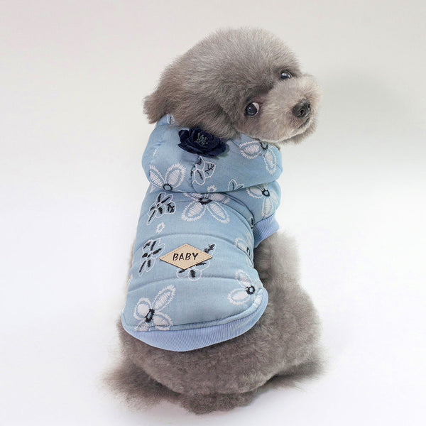 HKM-7911997 Stylish Cotton Pet Denim Jacket in Dark Blue and Light Blue, Sizes S to 2XL