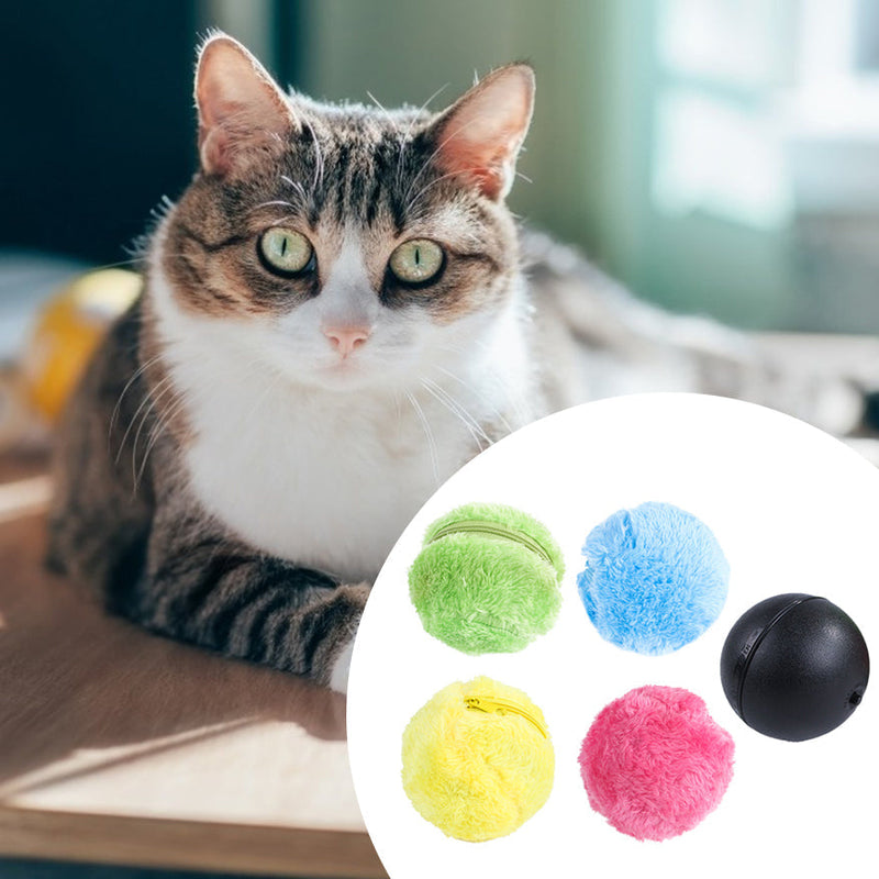 HKM-7913277 Interactive Plush Electric Rolling Ball for Dogs and Cats - Safe Chew Toy
