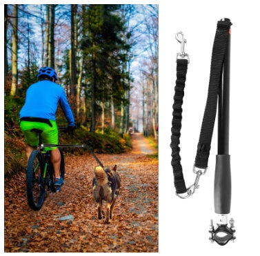 HKM-7913405 Adjustable Bicycle Dog Leash with Environmentally Friendly Handle and Stainless Steel Support