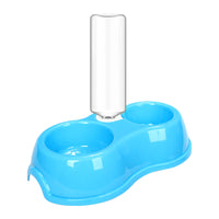 HKM-7913789 Pet Feeding Station with Double Bowls and Automatic Water Refill, 15¡ã Angle Tilt, Safe PP Material