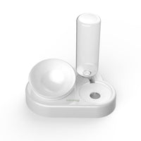 HKM-7913789 Pet Feeding Station with Double Bowls and Automatic Water Refill, 15¡ã Angle Tilt, Safe PP Material