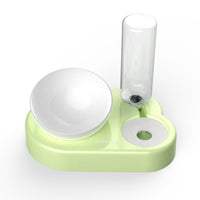 HKM-7913789 Pet Feeding Station with Double Bowls and Automatic Water Refill, 15¡ã Angle Tilt, Safe PP Material