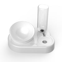HKM-7913789 Pet Feeding Station with Double Bowls and Automatic Water Refill, 15¡ã Angle Tilt, Safe PP Material